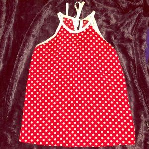 Red & White polka dot tank - Small
